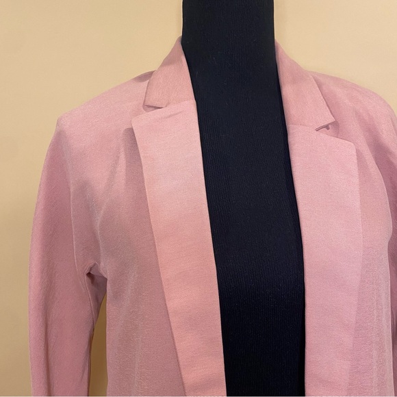 H&M Salmon Pink Open Front Blazer Jacket Size US 2 - Picture 2 of 7